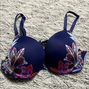 PINK Victoria's Secret Floral Bra - Navy and Multicolor